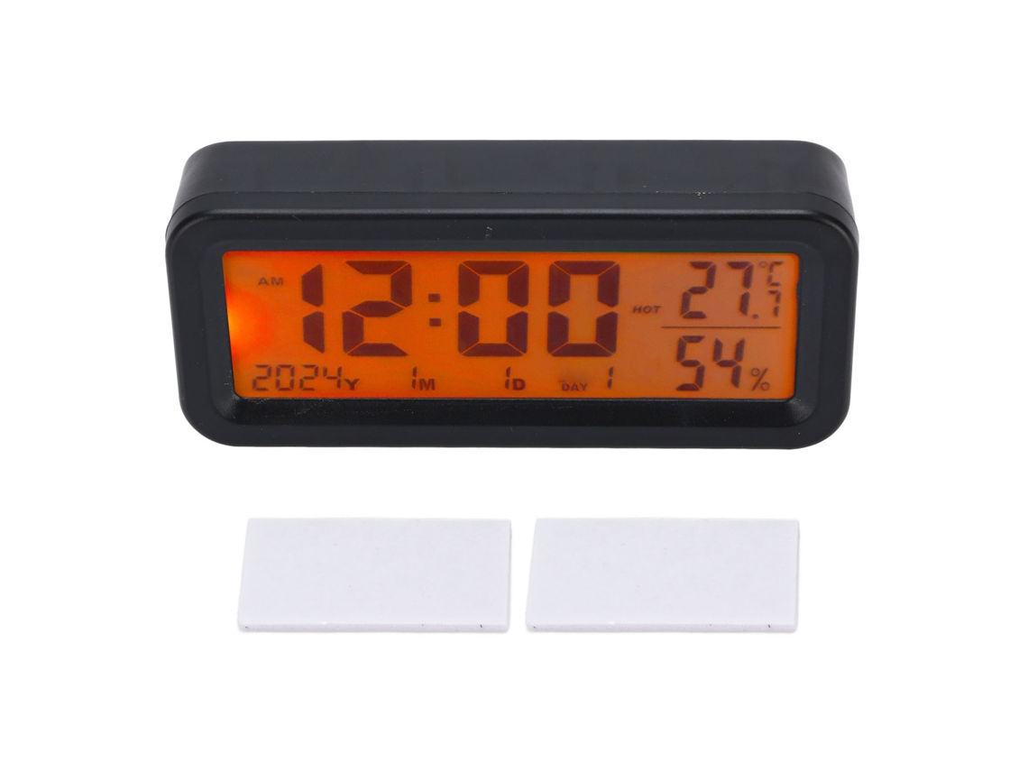 Relógio Eletrônico Painel Carro Luminoso Com Calendário Temperatura Umidade Solar Usb-c