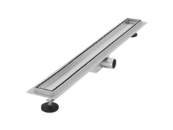 Canal de ducha de acero inoxidable alicatable 80 cm y sifón Juego completo Plata Plana LUXEBATH