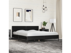 Estructura De Cama Madera De Ingeniería Y Metal Negro 200x200cm