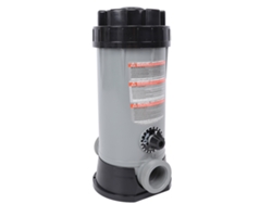 Dosificador automático de cloro para piscinas. Equipo dispensador de productos químicos.