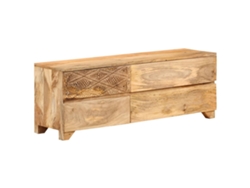 Mueble de Armario Tv en Madera de Mango Maciza 110X30X40 Cm