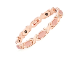 Pulseira De Cobre, Bracelete Magnética, Unissex (ouro Rosa - Diamante Rosa) Spqment
