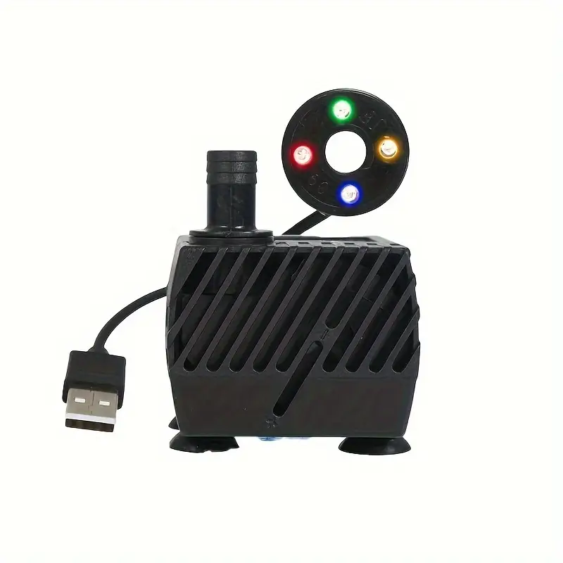 Mini bomba de agua con 4 LED y ventosa, 180 l/h, 3 W, USB, Chrui