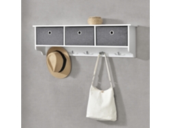 Percha de pared [EN.CASA] Blanco/Plata (Aglomerado - 30 x 100 x 20 cm)
