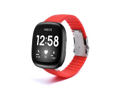 Correa Silicona Líquida para Fitbit by Google Versa 2 Rojo