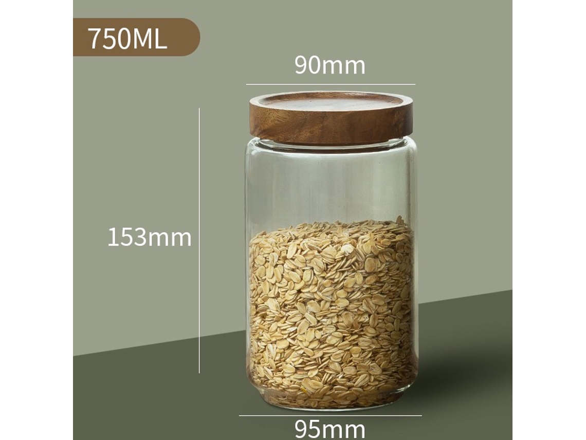 Recipiente de vidrio MDUG para alimentos con tapa hermética, estilo clásico posmoderno, 750 ml