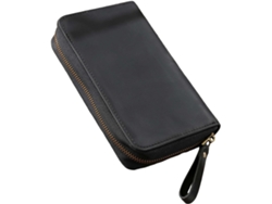 Estuche para lápices SFUSHOS, fabricado en piel sintética, con 10 compartimentos, cierre de cremallera, para bolígrafos, portátil.