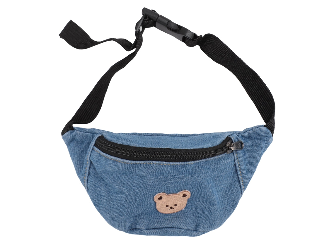 Rebe-riñonera Infantil Cool De Lona Con Diseño De Oso Ajustable Color Azul Claro Para Niños