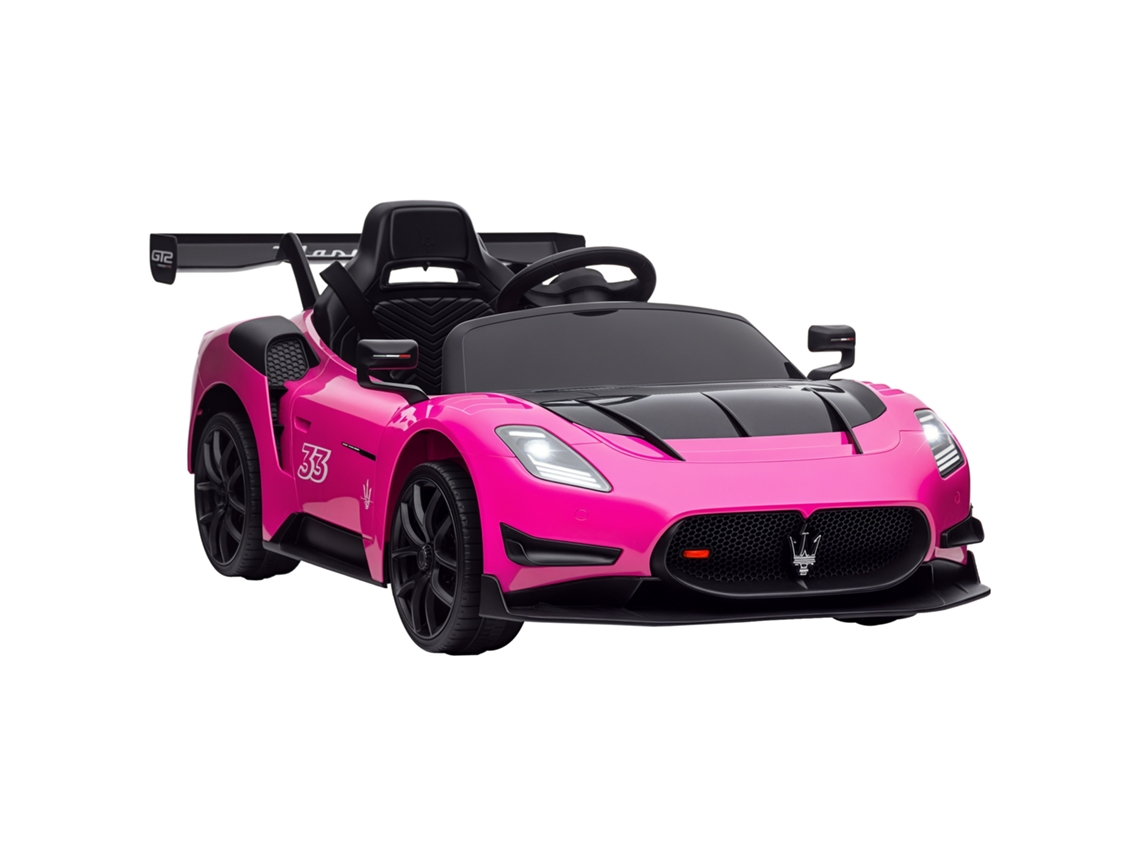 Coche Eléctrico Infantil Maserati Gt2 De 12 V Con Mando A Distancia Y Luces Led Rosas.