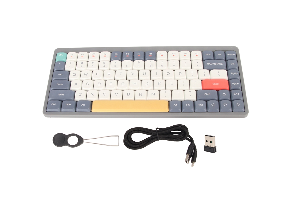 Baoj-2026teclado Mecânico Sem Fio Bluetooth Com 84 Teclas, 3 Modos, 2.4g Gaming Com Cabo Type C Para Win