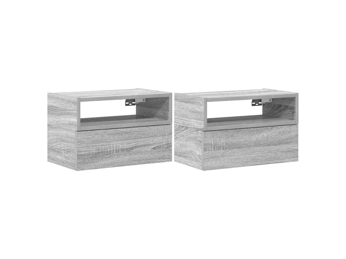 Maison Exclusive - Mesitas De Noche De Pared 2 Uds Gris Sonoma 45x26x28,5 Cm