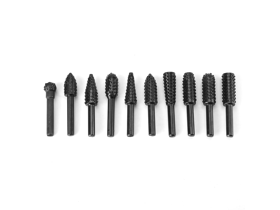 Juego De 10 Herramientas Rotativas De Acero Al Carbono Con Forma De Calavera Para Carpintería, 6 Mm.