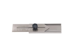 Regla deslizante de acero inoxidable de 0 a 100 mm para carpintería con escala clara y marcado preciso.
