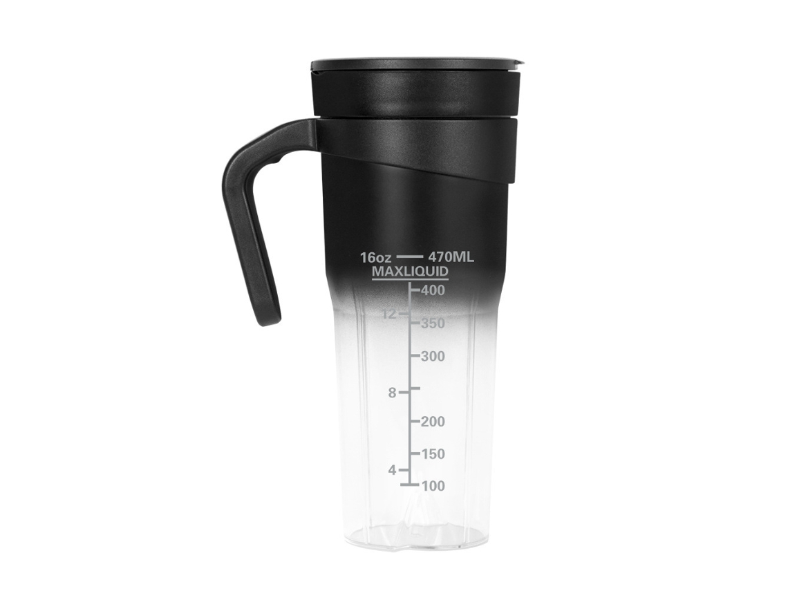 Licuadora eléctrica portátil recargable por USB de 470 ml (negra) Czhhmart