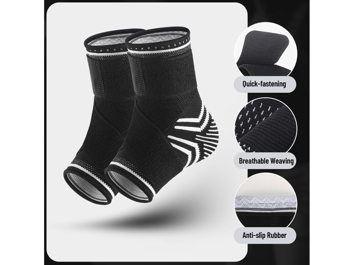 Soporte De Tobillo Ajustable Con Correa Elástica Para Deportes, Baloncesto, Ciclismo, Protección - 1 Par