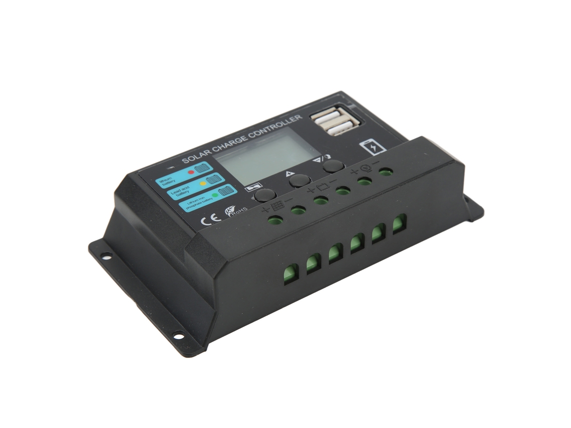 2026dz-controlador De Carga Solar Con Pantalla Lcd 12v/24v Autoadaptativo 20a Para Paneles Fotovoltaicos