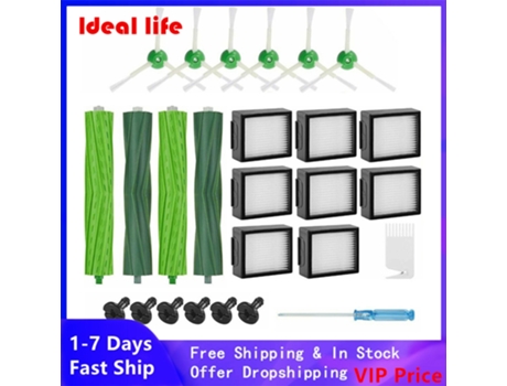 Filtros de cepillo de rodillo principal, cepillos laterales, cepillo pequeño para Irobot Roomba I7 I7 E5 E6 E7, repuesto de herramienta de limpieza...
