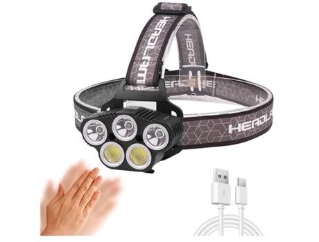 Linterna frontal recargable superbrillante 10.000 lúmenes 6 modos luz roja negra impermeable linterna frontal de mano ENZONS
