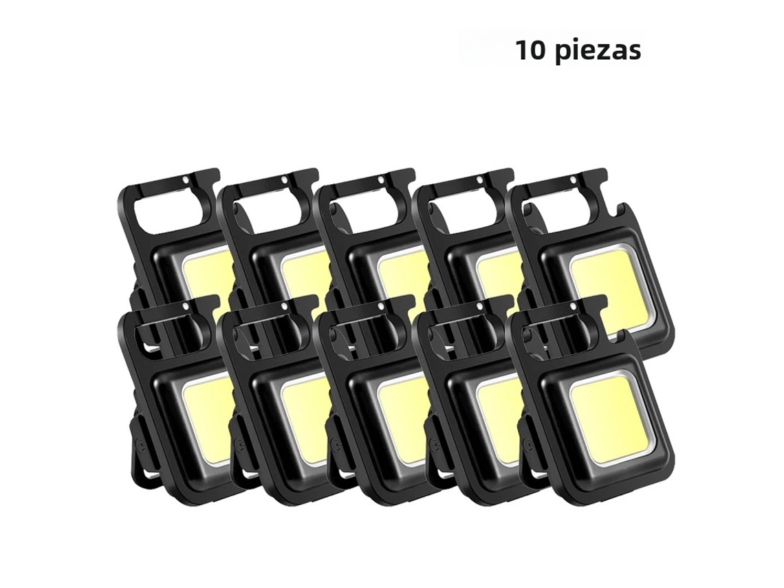 Mini linterna portátil COB, linterna llavero, 4 LED, linterna de emergencia impermeable MDUG (10 unidades 200mA)