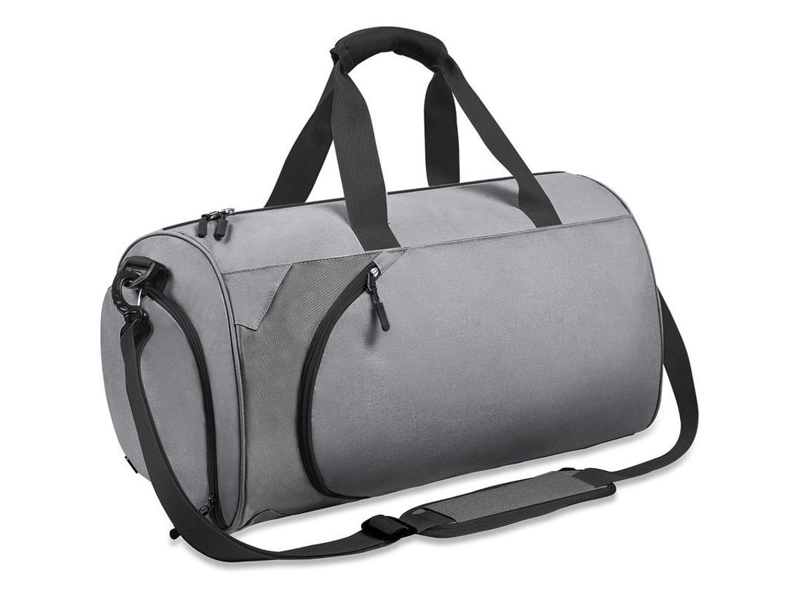 Bolsa deportiva unisex para el gimnasio, pequeña e ideal para viajar, con compartimento para zapatos (gris oscuro).