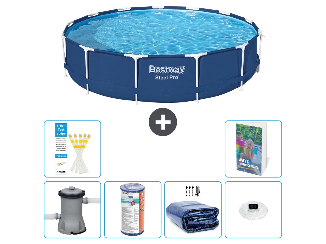 Piscina redonda Bestway Steel Pro - 396x84 cm - 7 piezas S275