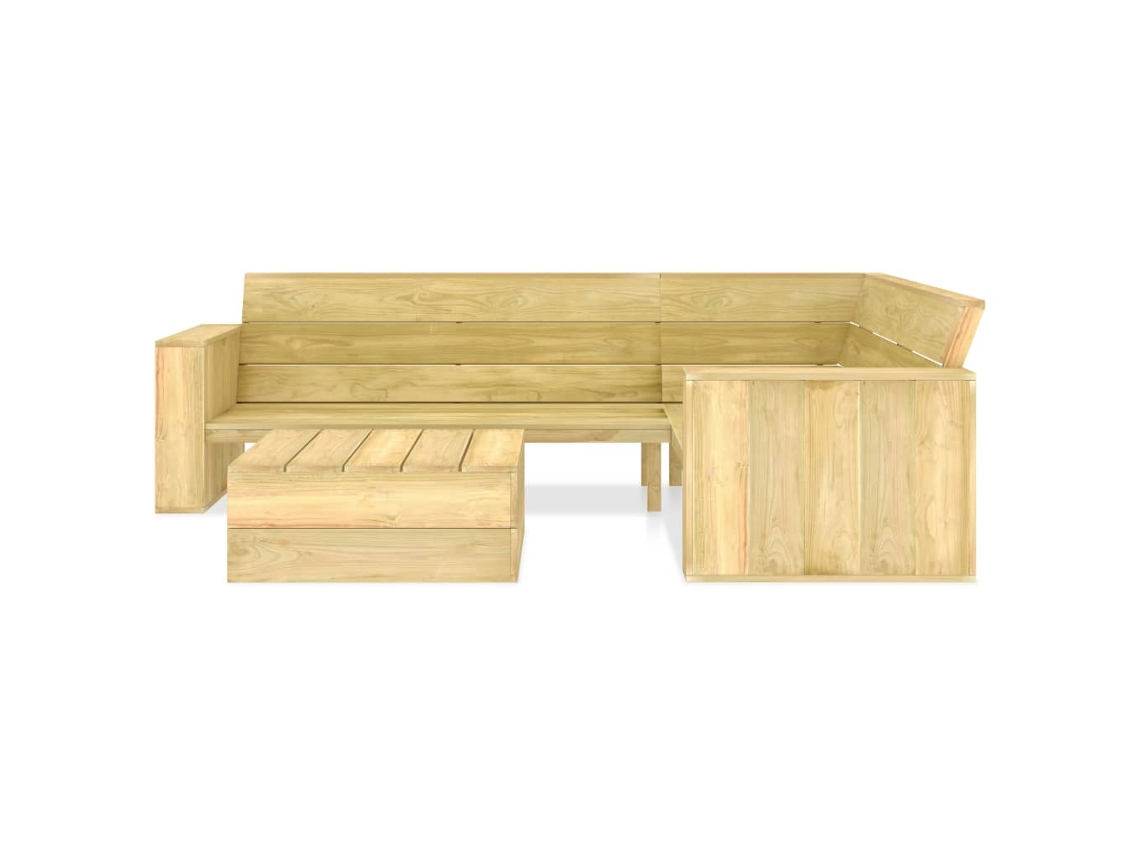 Conjunto 2 Peças Moveis Jardim Madeira De Pinho Impregnado Dkd Home Decor