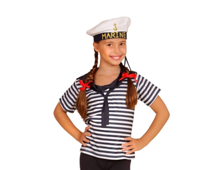 Disfraz Unisex WIDMANN kit marinero clásico a rayas: camiseta y gorra (Tam.: 8 a 10 anos)