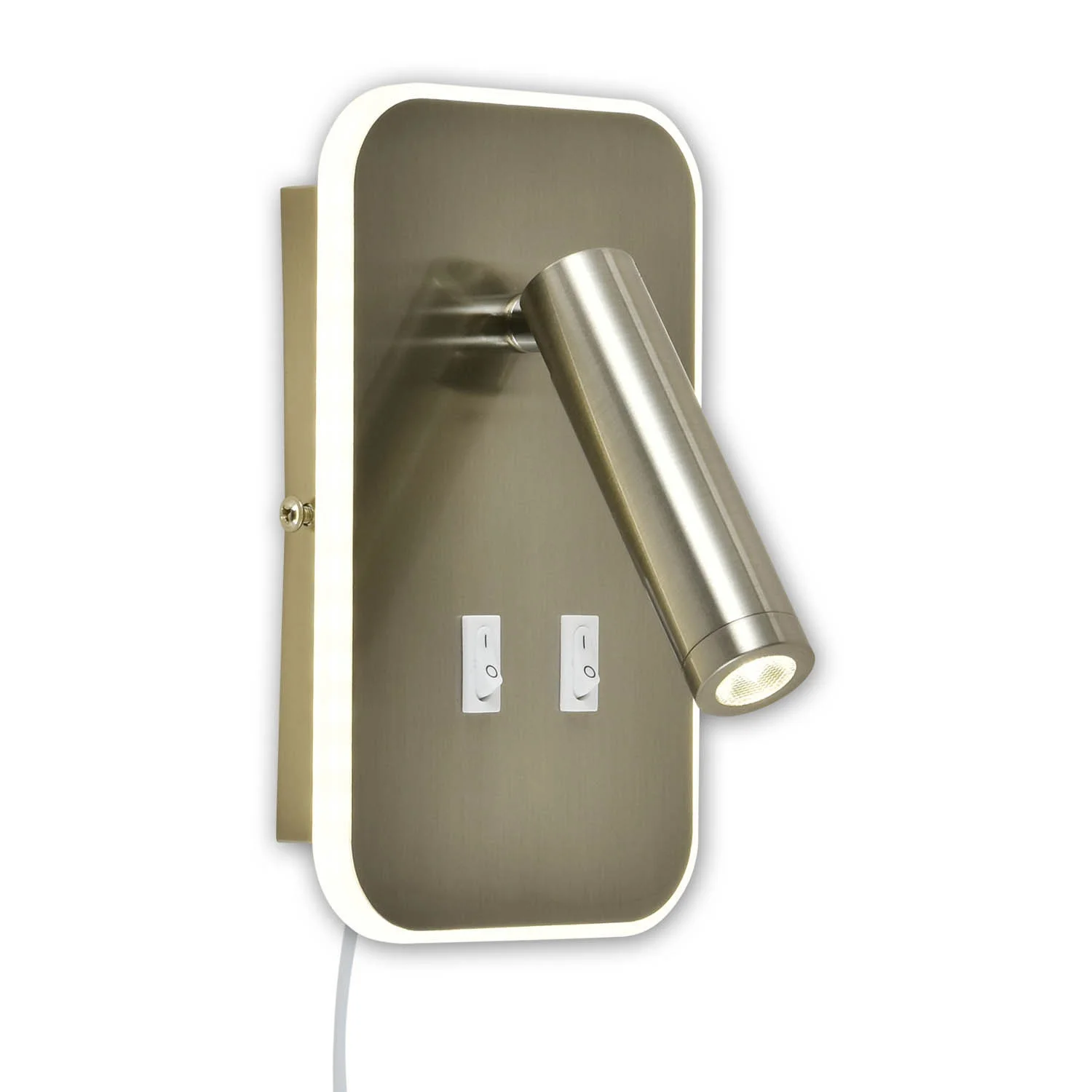LÚZETE Lámpara de Pared Led 10W +1W 4000K Niquel Quadrade Hermine