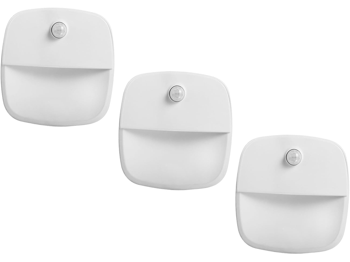Juego De 3 Luces Nocturnas Led Inteligentes Con Sensor De Movimiento De Gran Angular Y Luz Blanca Cálida.