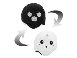 Peluches reversibles de doble cara para niños, ideales para Halloween (blanco, 10 cm).