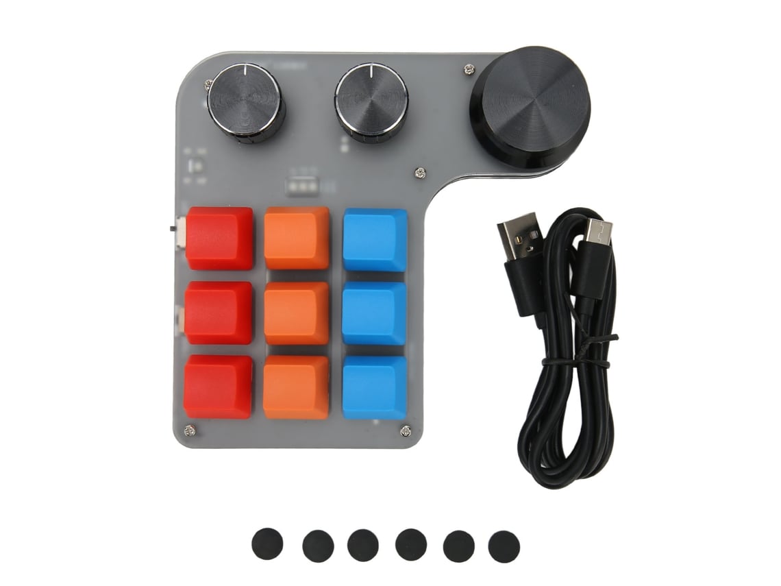 Teclado Mecánico Programable De 9 Teclas Con 3 Botones Macro Para Uso Con Una Sola Mano, Ideal Para Juegos Y Oficina.
