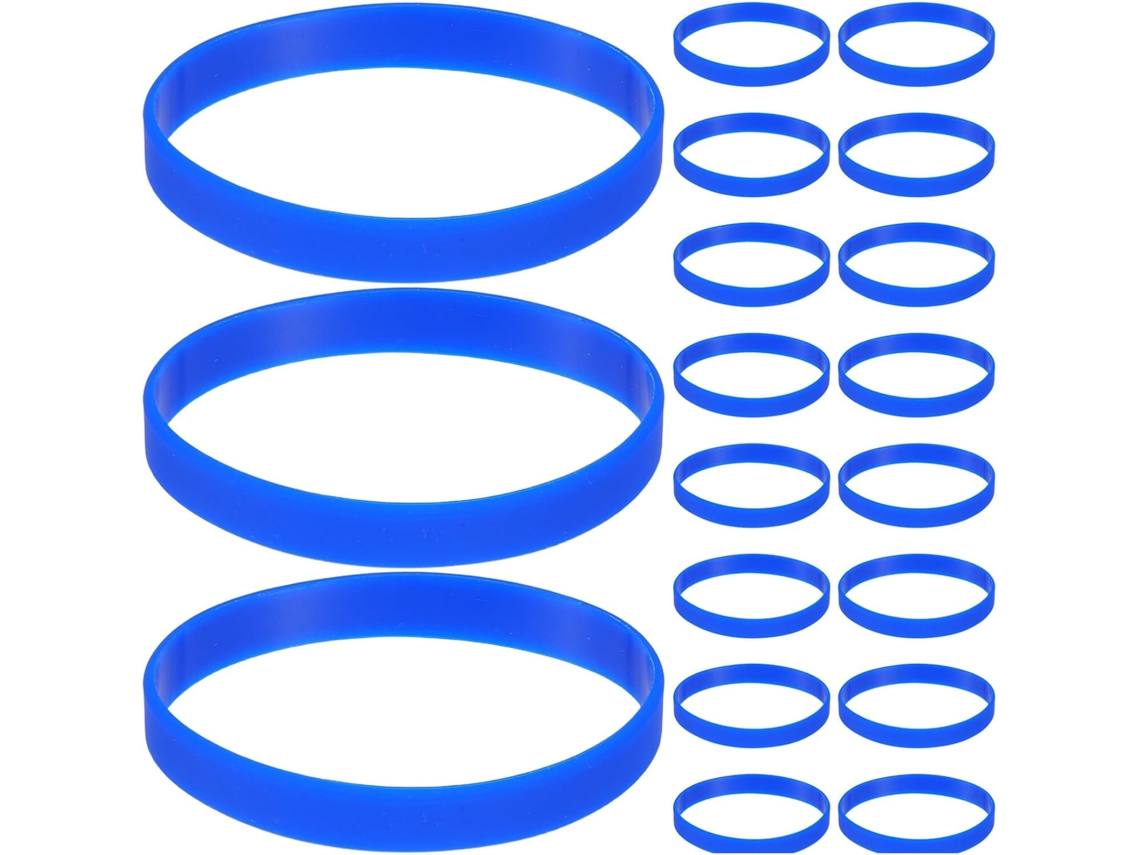 Juego De 60 Pulseras Elásticas De Silicona Azul Oscuro Para Identificación.