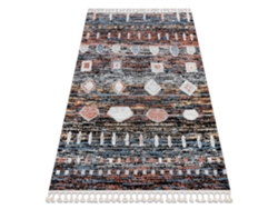 Alfombra Moderna Belle Br36A Negro / Rosado Franjas (180 x 270 cm)