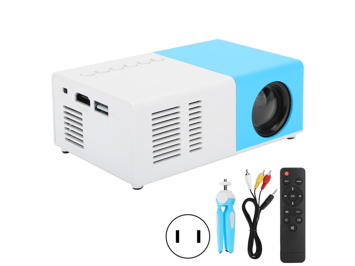 Proyector Led Portátil J9 Mini Para Cine En Casa Con Soporte, De 24 A 60 Pulgadas, Enchufe Estadounidense.