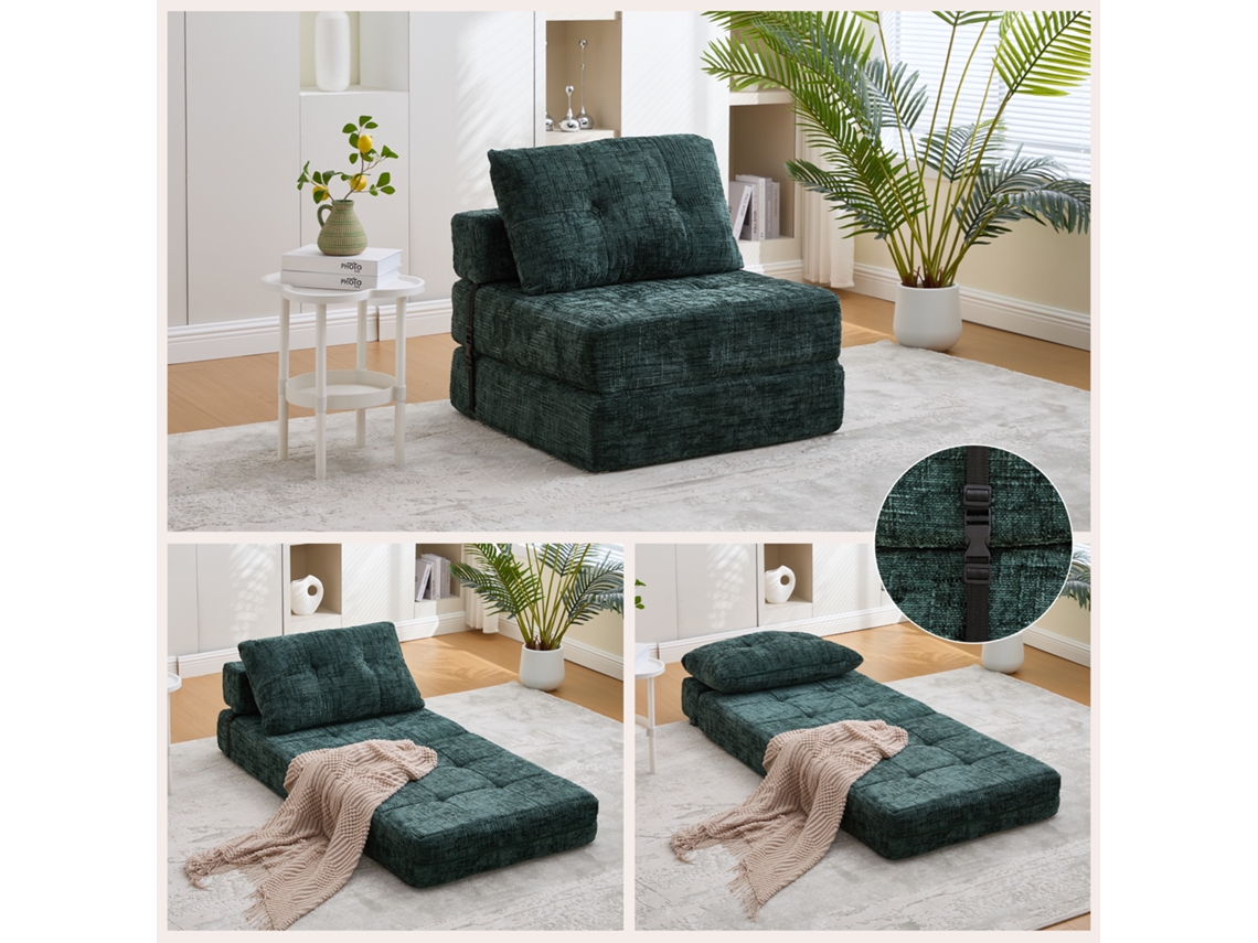 Sofá cama plegable, colchón portátil para el suelo con respaldo.