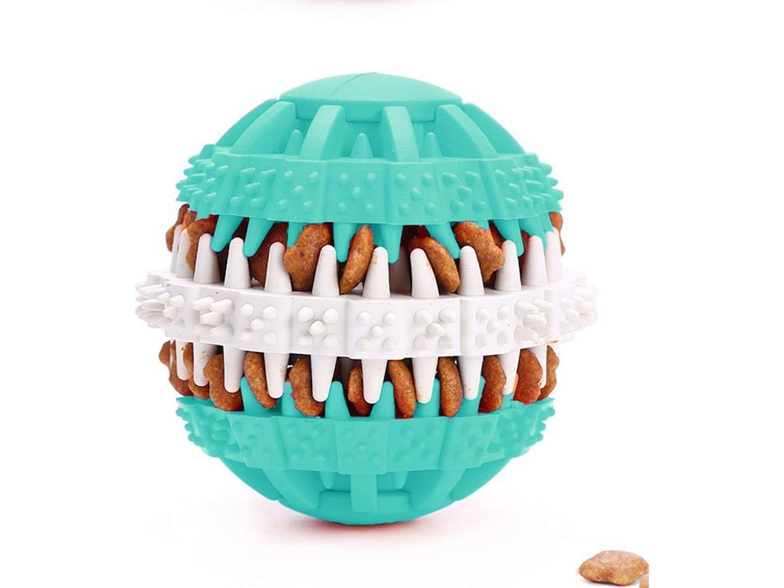 Pelota De Goma Para Perros Con Limpieza Dental Juguete Masticable Entrenamiento Iq 7cm