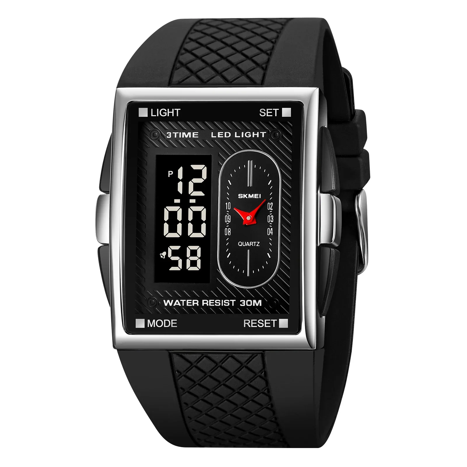Reloj Electrónico Multifuncional Para Hombre, Doble Movimiento, Doble Pantalla.