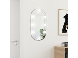 Espejo de Pared con Luces Led 80 x 40 cm Cristal Oval