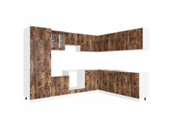 Maison Exclusive - Mueble Cocina Kalmar Roble Ahumado 14 Pzas Madera Contrachapada