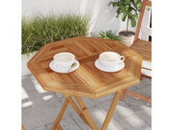 Tablero De Mesa Octogonal De Madera Maciza De Teca 60x60x2,5 Cm