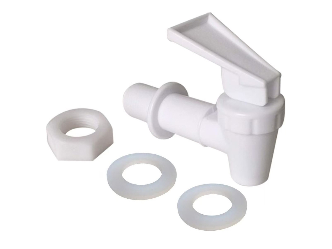 Grifo De Plástico Blanco Para Recipientes, 4 Unidades, Dimensiones 100x61 Mm