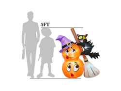 Globos Hinchables De Halloween Al Aire Libre 5ft Calabaza Con Gato Led Para Jardín Y Fiesta