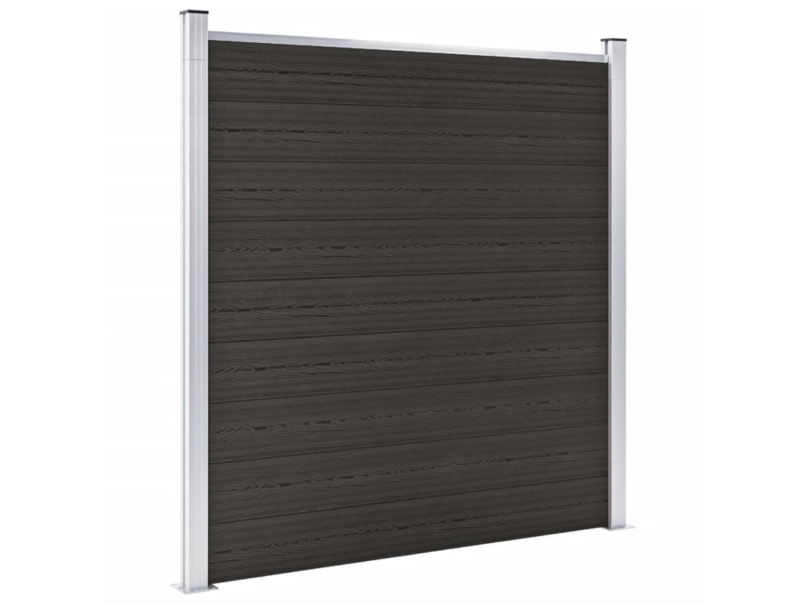 Panel de valla WPC 180x186 cm negro Wsd534214 Lovely Home