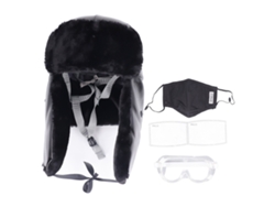 Capacete de Segurança de Pelúcia Inverno S/MARCA, com Óculos e Capa