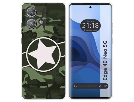 Funda Diseño Camuflaje para Motorola Edge 40 Neo 5G TUMUNDOSMARTPHONE Silicona Multicolor