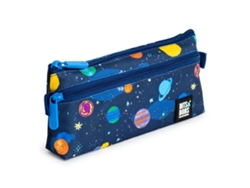 Estuche plano con 2 cremalleras de fácil apertura. Espacio Grafoplás
