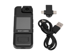 Cámara Corporal Con Grabación 4k, Detección De Movimiento, Lente Giratoria De 180°, Videocámara Portátil, Batería De 1000 Mah.