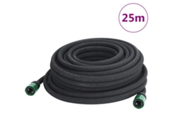 Manguera de riego por goteo para jardín, 25 m, goma negra, DKD HOME DECOR