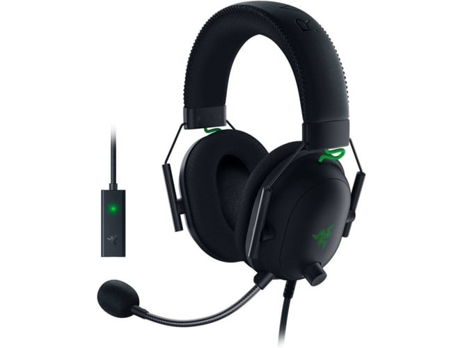 Auriculares Gaming Con Cable RAZER Blackshark V2 + USB Card Sound (Over Ear - Multiplataforma - Noise Cancelling - Negro)
