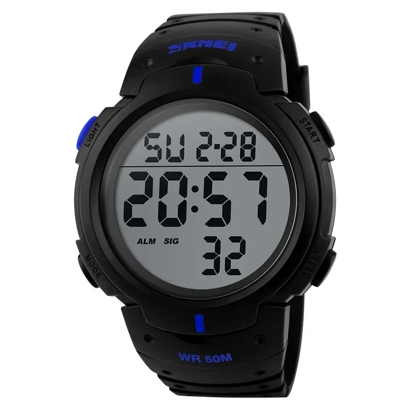 Reloj Deportivo Para Exteriores (azul) Con Función De Calendario, Resistencia Al Agua De 5 Bares Y Pantalla Digital.